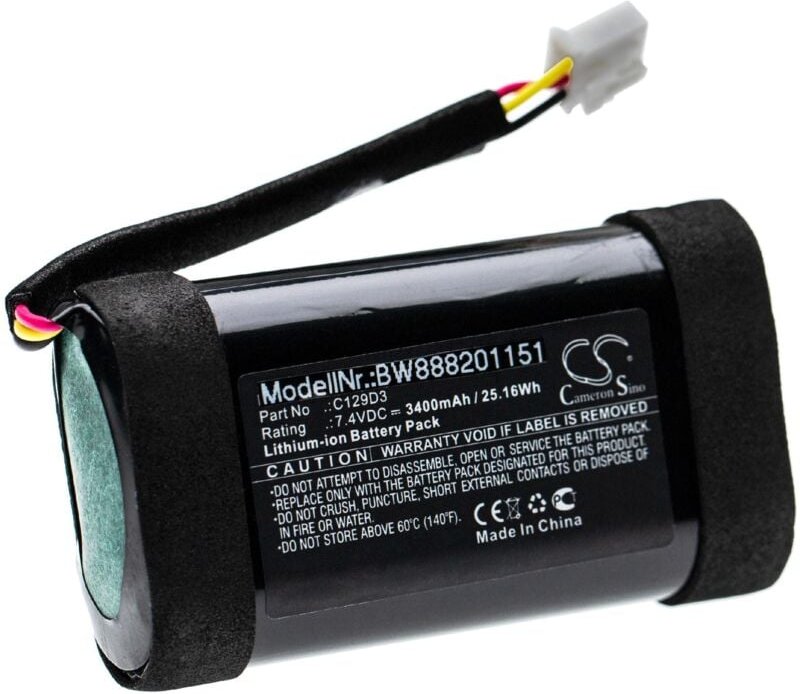 vhbw Akku Ersatz für Bang & Olufsen C129D3 für Lautsprecher Boxen Speaker (3400mAh, 7,4V, Li-Ion)