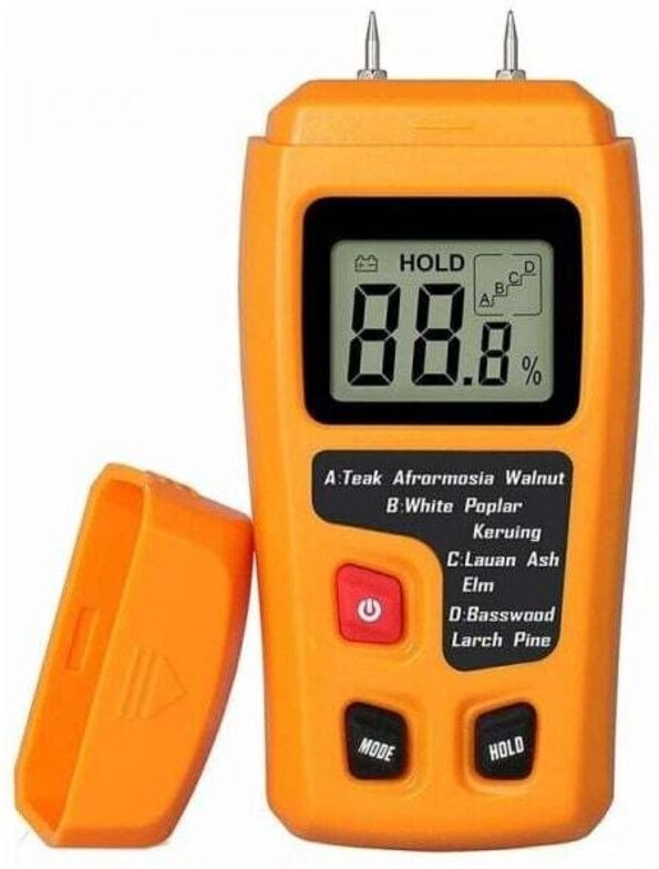 SNQ - Tragbares Holzfeuchtemessgerät, LCD-Feuchtigkeitstester für Holzfeuchtedetektor zur Messung der Brennholzpapierfeu...