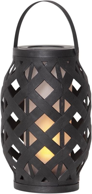 LED Outdoor-Laterne ,Flame Lantern', Batterie und Timer, schwarz, 23cm, Ø 15cm