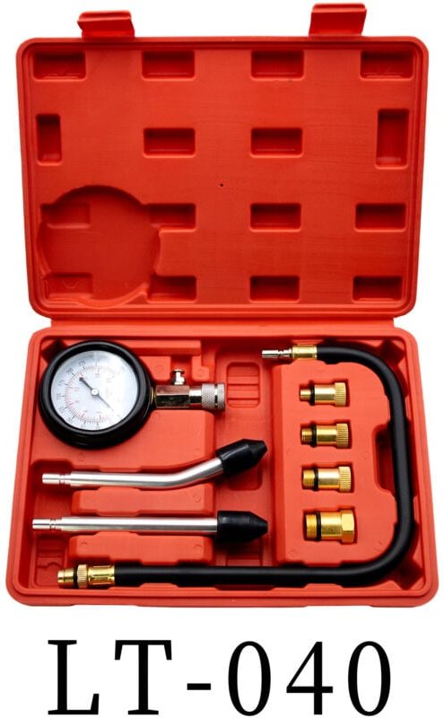 Kompressionstester, Druckmesser-Werkzeugsatz zum Prüfen von Motorrädern, Autos, Außenbordmotoren, Kettensägen, Schneemob...