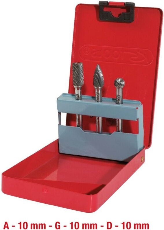 Ks Tools hm Frässtift-Satz in Stahlblechkassette, 3-tlg.