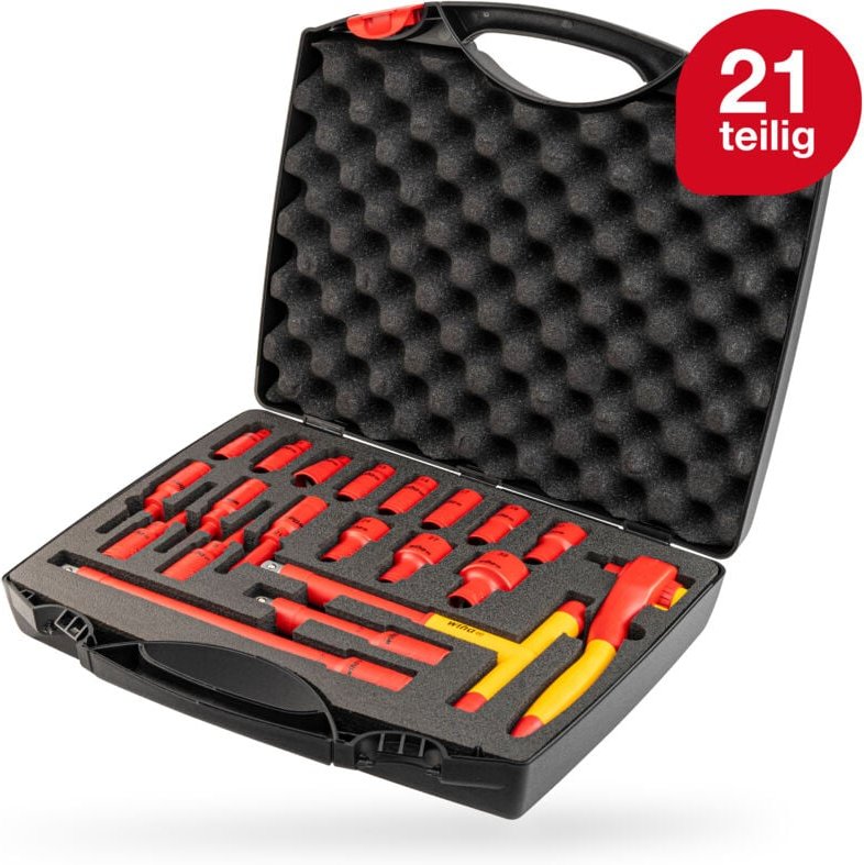 Thumbnail - Ratschenschlüssel Set isoliert (43024) 21-tlg. i Außensechskant 10mm - 31mm i Innensechskant 4mm - 10mm i 1/2 Zoll i ink...