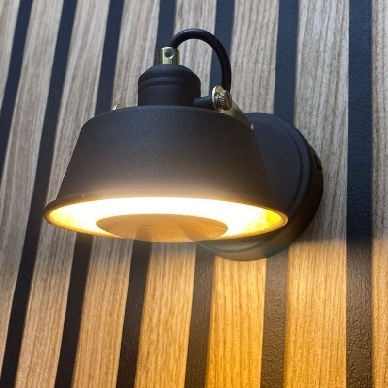 Arum Lighting - ridley Schwarz-Gold-Wandleuchte mit warmweißer LED-Lampe GU10