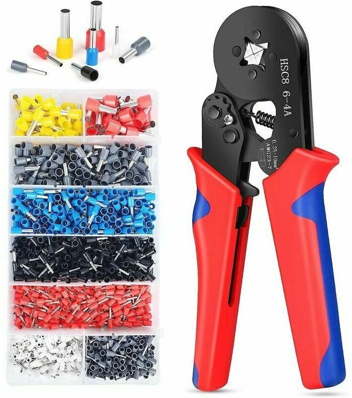 Tigrezy - Zangen und Zangen, Aderendhülsen-Crimpwerkzeug-Set mit 1250 Stück Aderendhülsen-Klemmen-Set, selbsteinstellend...