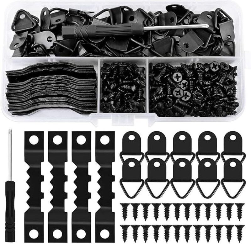 251 Stück Bildaufhänger Bilderhaken Bild Aufhänger für Bilder Haken Wand für Bilderrahmen Zackenaufhänger mit Schrauben ...