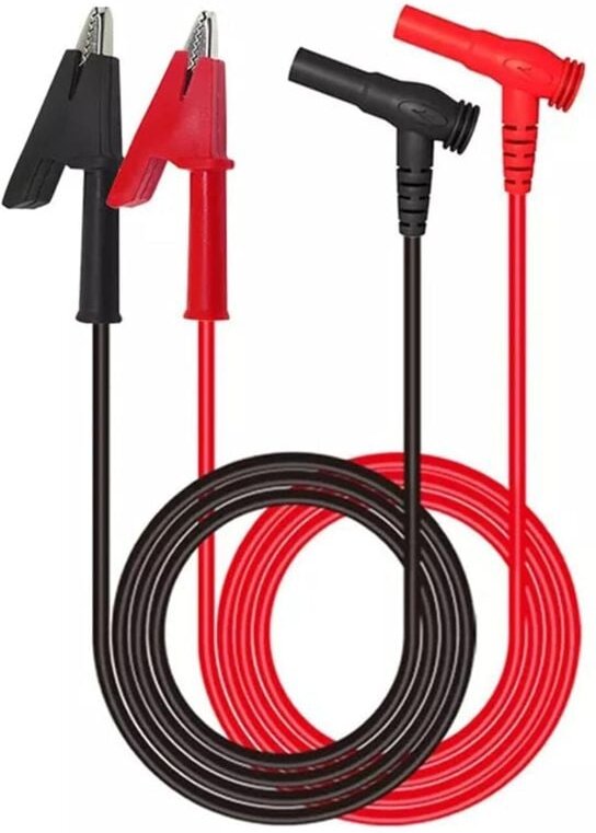 Krokodilklemmen-Messleitungen 1 m, Multimeter-Messleitungen 4 mm Bananenstecker auf Krokodilklemme 15 A 1000 V 1 Paar