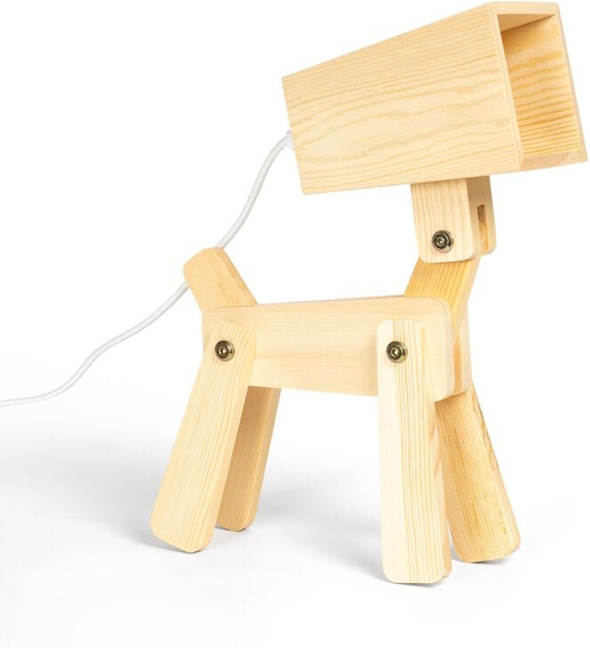 Kinder-Tischlampe aus Holz Coba Doggi Natürlich