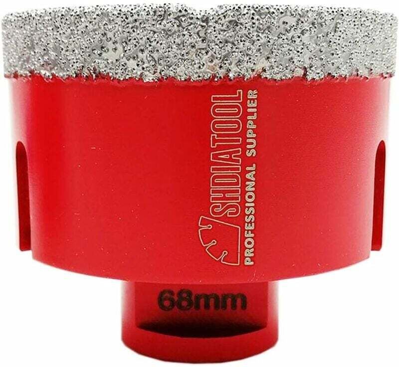 68-mm-Diamantbohrer mit M14-Gewinde zum Trockenbohren in Porzellanfliesen, Granit und Marmor