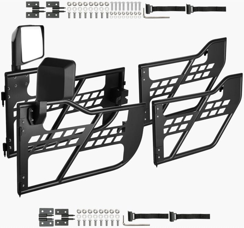 Mophorn Jeep-Rohrtüren aus robustem Stahlrohr (4-türig) im Jagdstil mit DOT-zertifizierten Seitenspiegeln, passend für 2...
