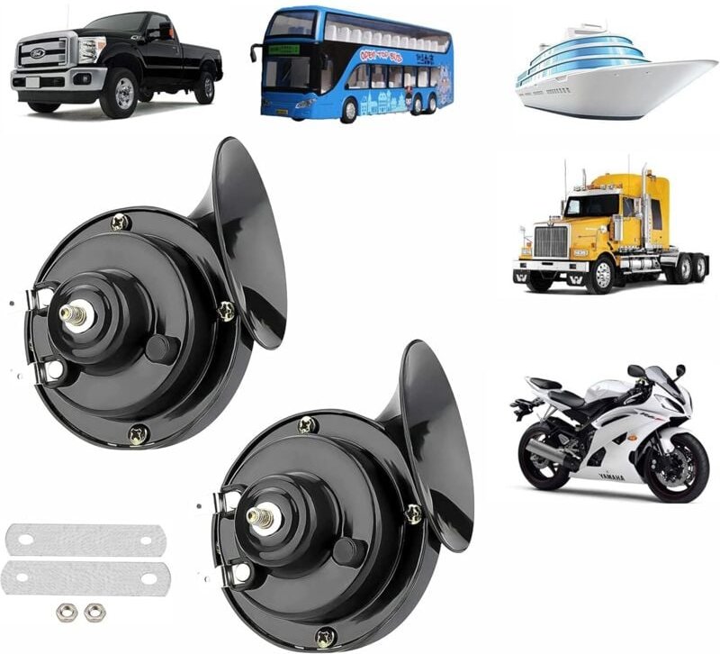 Yungeln Zughupe für LKW, 300 dB laute elektrische Drucklufthupe, 12 V wasserdichtes Zughupen-Set, LKW, Auto, Motorrad, F...