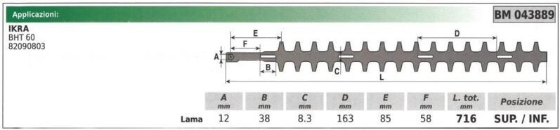 IKRA Ober- / Untermesser für Heckenschere BHT 60 043889