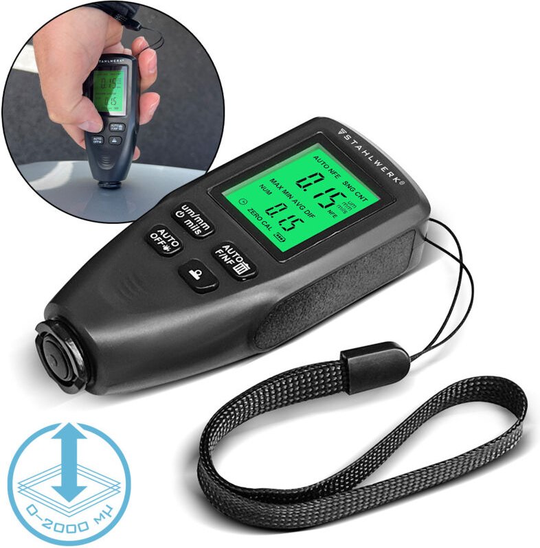 STAHLWERK Schichtdickenmessgerät und Lackdickenprüfer für KFZ