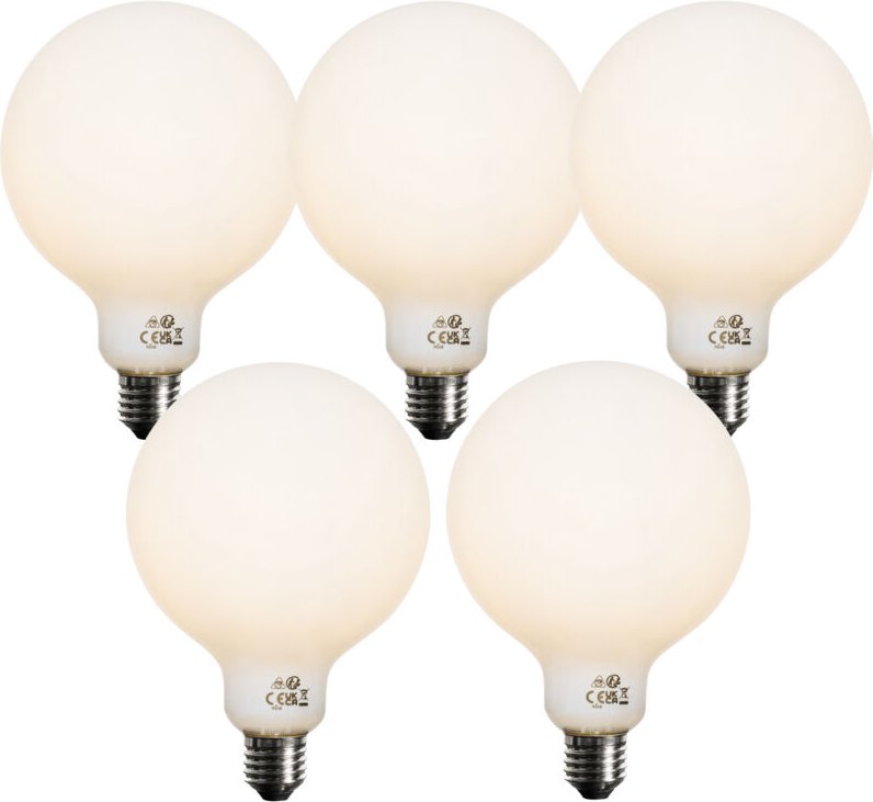 Luedd - 5er-Set E27 Dimmbare LED-Glühbirnen Opal G125 5W 450 lm 3000K