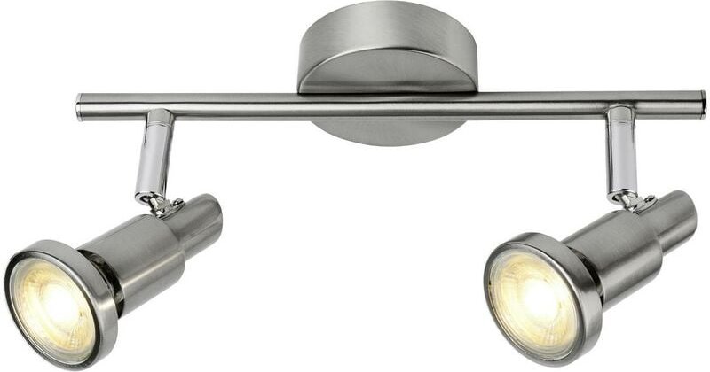 Lampe Ryan led Spotrohr 2flg eisen/chrom 2x LED-PAR51, GU10, 5W LED-Reflektorlampen inklusive, (380lm, 3000K) Köpfe schw...