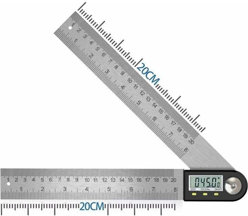Digitaler Winkelmesser 0–360° – Neigungsmesser aus Edelstahl – LCD-Display für präzise Messungen – 400 mm Länge für Holz...