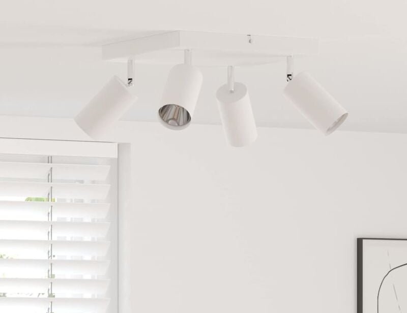 Deckenstrahler Weiß 26 x 26 x 16.5 cm Stahl Vidaxl