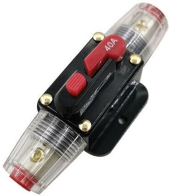 Leistungsschalter 40A, Inline-Sicherungshalter 12V-24V DC, manueller Reset-Schalter, Auto-Audio-Sicherung, Überlastschut...