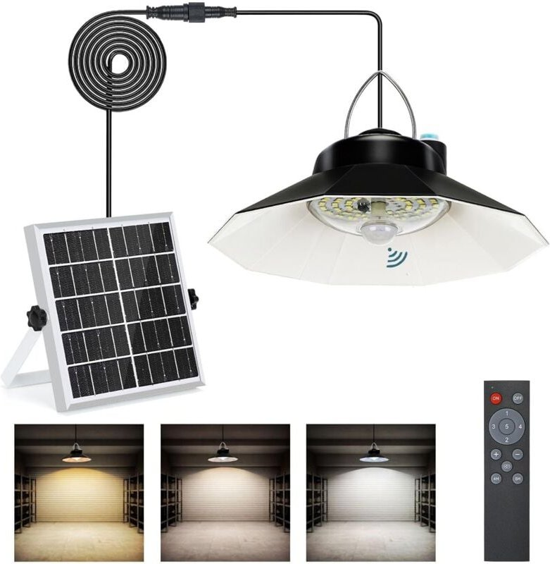 LED-Flutlicht für den Außenbereich mit Solarpanel – 2200 mAh IP65 Solarleuchte für den Außenbereich, Hängeleuchte mit Fe...