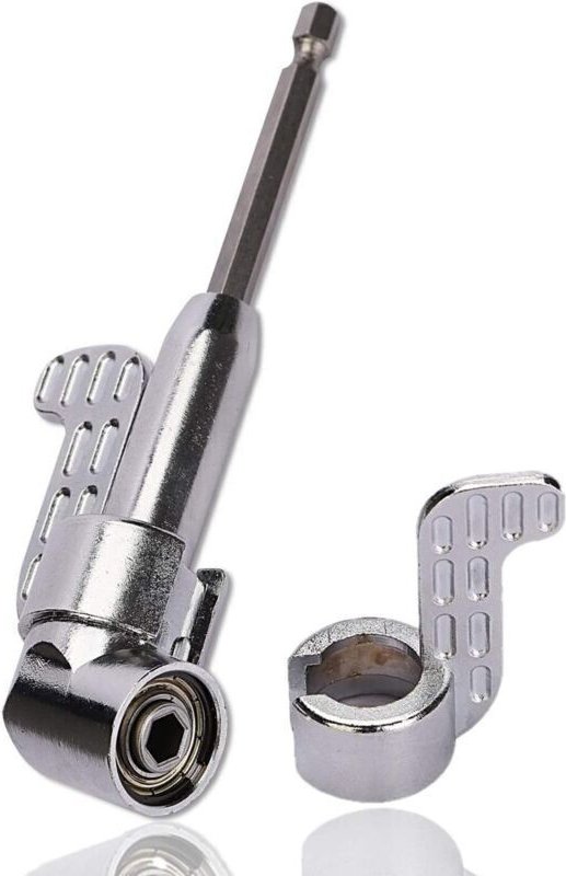Sonnenblumen-Winkelschraubendreher 1/4" mit 105° rechtwinkligem Winkel, Sechskantschaft und Schraubendreher (Silber)