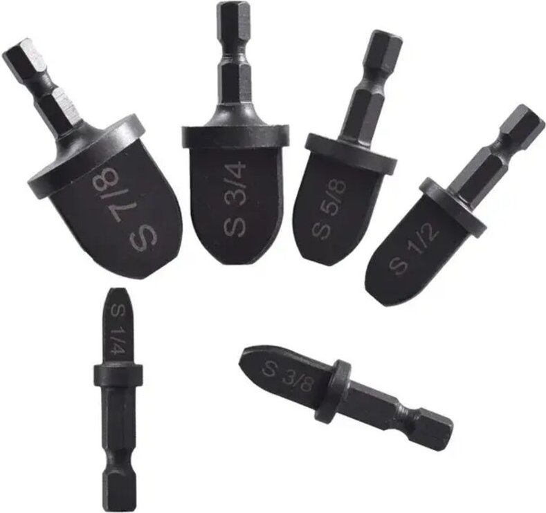 7/8 3/4 5/8 1/2 1/4" 5/6-teiliges Set mit Schlauchaufweiter, Sechskantschafthalterung und Klimaanlagen-Einstellwerkzeug