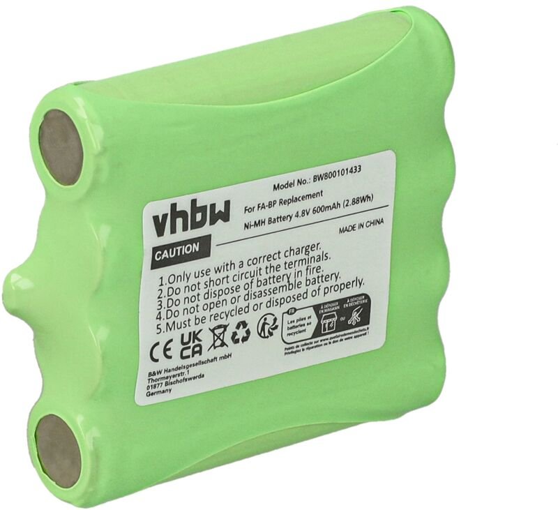 Vhbw - Akku kompatibel mit Oricom PMR1000 Funkgerät, Walkie Talkie (600mAh, 4,8V, NiMH)