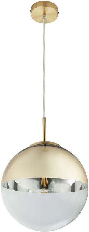 Etc-shop - Pendelleuchte Glaskugel Esstischlampe Hängelampe Wohnzimmer, gold, 1x E27, DxH 25x120 cm
