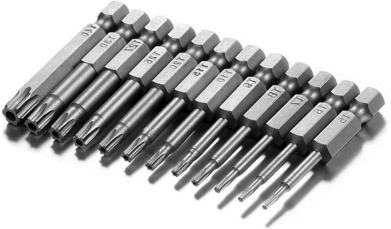 Sollbry 12-teiliges Torx-Innensechskant-Schraubendreher-Bit-Set, 50 mm, magnetische Schraubendreher-Bits, 1/4 Zoll Sechs...