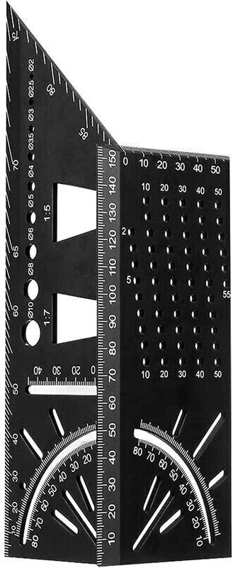 3D-Winkelmesser, Winkellineal, Aluminiumlegierung, 45-90 Grad Gehrungswinkel, Messlineal für Holzbearbeitung an Balken u...