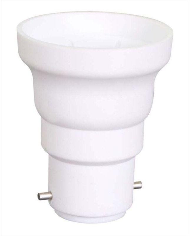 Transformator für Fassung B22 auf E27, weißer Kunststoff, max. 60 W, Tibelec TIBELEC