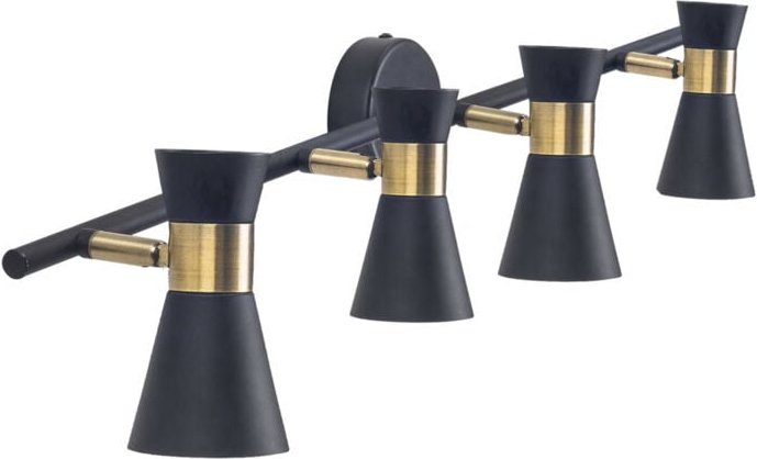 Forlight - Eufo-Deckenleuchte in Schwarz mit goldenem Finish mit 4 Leuchten für GU10-Glühbirne