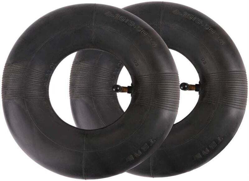 4.10/3.50-4 Zoll Innenschlauch, 2er-Set, Ersatzreifen für Sackkarren, Wagen, Rasenmäher, robust und langlebig.