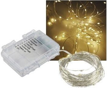Led Batterie-Lichterkette 80 micro LEDs, 8m, warmweiß, IP44