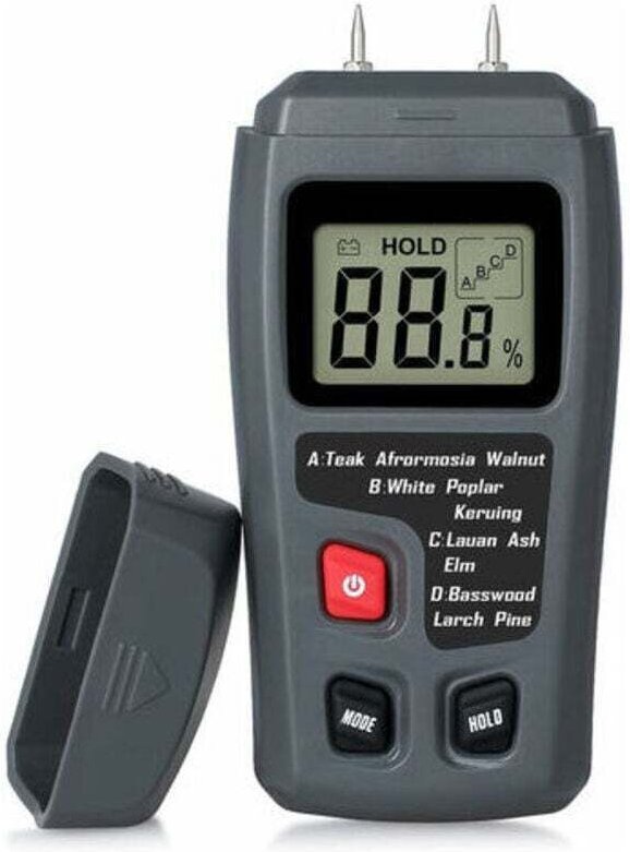 Tragbares Holzfeuchtemessgerät, Holzfeuchtetester, LCD-Feuchtigkeitsmessgerät zur Messung der Brennholzpapierfeuchtigkei...