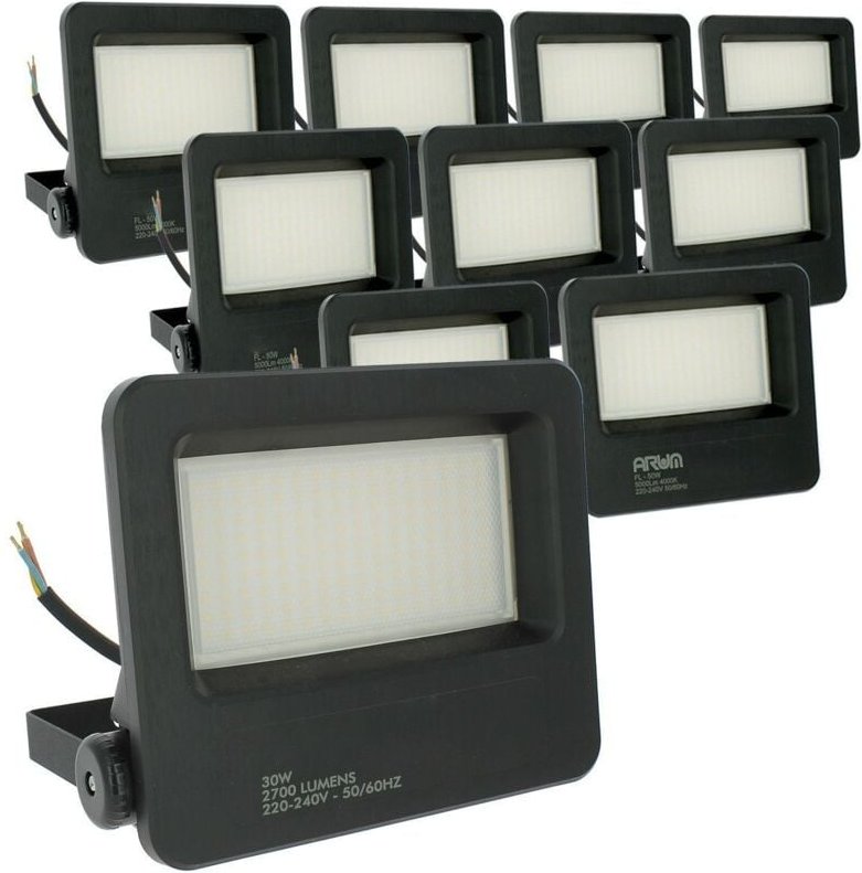 Los mit 10 LED-Flutlichtern für den Außenbereich 30 w Starke Helligkeit stark P65 Farbtemperatur: 4000K neutralweiß