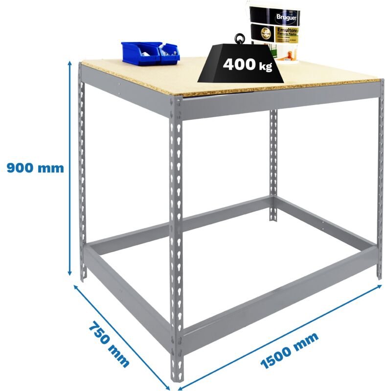 Simonrack Professioneller Werkbank Metall und Holz 900x1500x750 mm