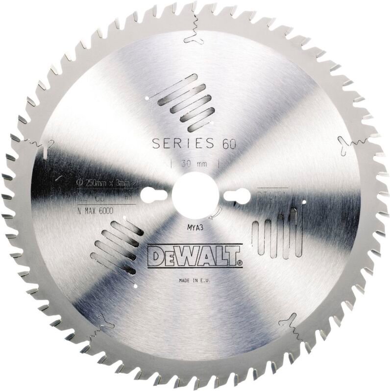 Zubehör - Kreissägeblatt Holz 250x30 mm, 60 Zähne DT4351 - Dewalt