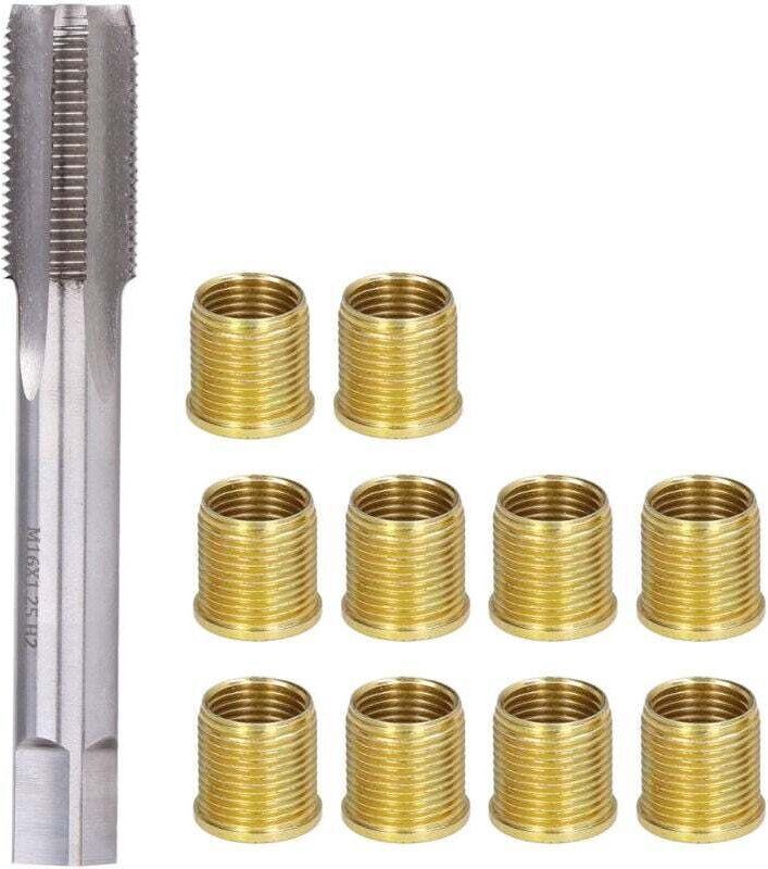 Zündkerzengewinde-Reparaturwerkzeuge, Benzinmotor-Metalleinsätze M14x1,25 & Gewindebohrer-Kit M16x1,25