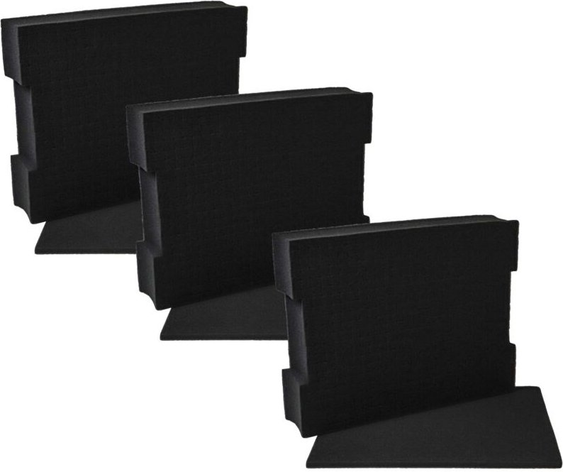 3x Schaumstoffeinlage mit Bodenplatte kompatibel mit Sortimo L-Boxx 136 Werkzeugkoffer - Individuell Anpassbar, Schaumst...