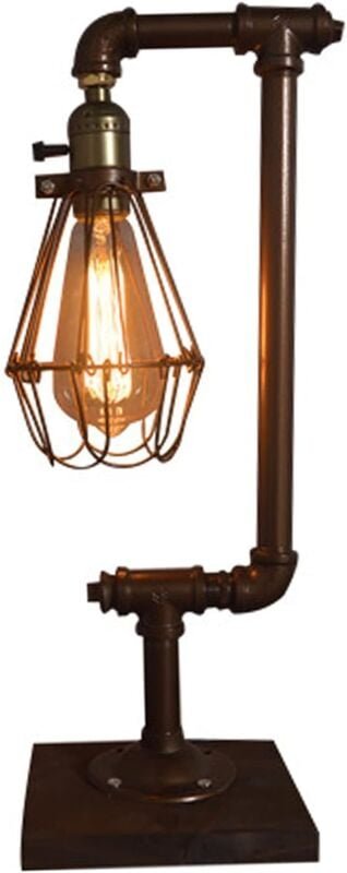Gojoy - Retro-Stil Steampunk Nachtlicht Tischlampe Industrial Nachtbeleuchtung 220V E27