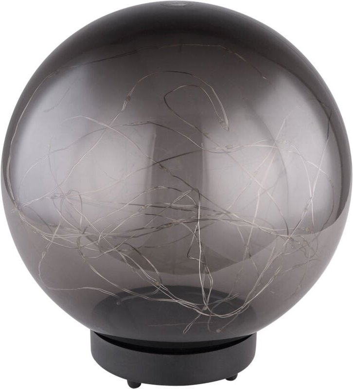 Solarleuchte Stecklampe Erdspieß led Gartenlampe Lichterkette Kugel rauchfarben, Akku, 1x led warmweiß, DxH 20x30 cm