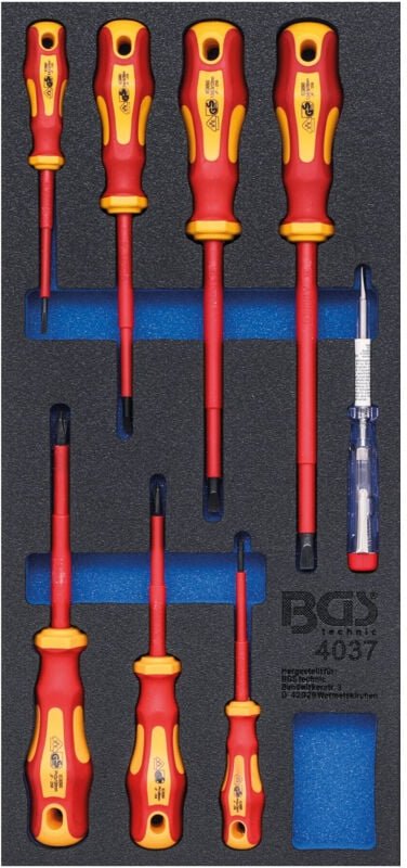 Bgs Technic - Werkstattwageneinlage 1/3: VDE-Schraubendreher-Satz 8-tlg.