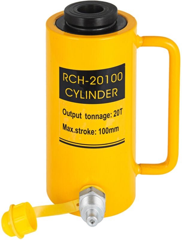 Hydraulikzylinderheber Kapazität 20T Hydraulikzylinder 100mm Hub einfachwirkender tragbar gelb,hydraulische Wagenheber 4...