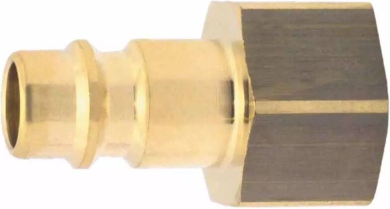 Euro Druckluft Stecknippel aus Messing mit Innengewinde 1/4'