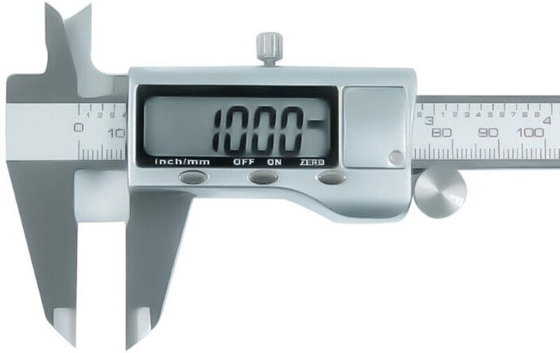 Elektronischer digitaler Messschieber aus Edelstahl, 150 mm, Messwerkzeuge mit extra großem LCD-Display, Zoll/metrische ...