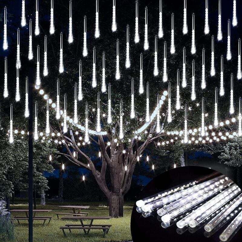 Odipie - Meteorschauer-Lichter, 30 cm, 8 Röhren, 192 LEDs, Weihnachtsbeleuchtung für den Außenbereich, IP55, wasserdicht...