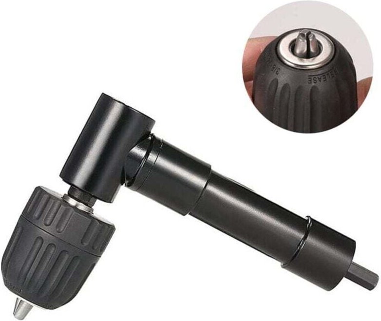 90° selbstspannendes Winkelbohrfutter, Schnellspanner-Kniebohrfutter, Schraubendreher-Bit-Winkelaufsatz, Bohrfutter, Boh...