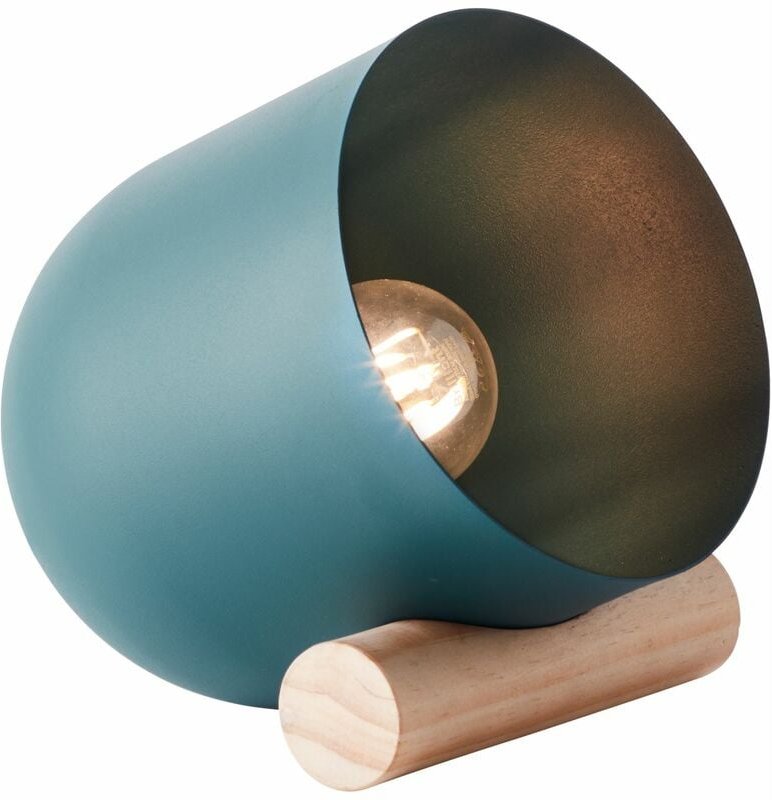 Lampe, Koji Tischleuchte türkis, Metall/Holz, 1x A60, E27, 25W,Normallampen (nicht enthalten) - Brilliant