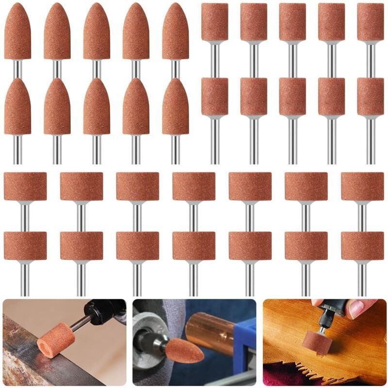 42-teiliges Aluminiumoxid-Schleifscheiben-Set, Schleifbits mit 1/8-Zoll-Schaft, kompatibel mit Dremel, zum Schleifen, Po...
