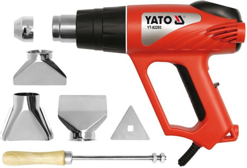 Yato - Heißluftpistole 2000W 70600°C Zubehör, LCD-Display / YT-82293 /
