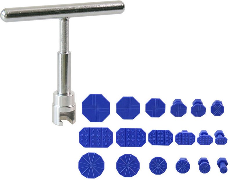 Autodellenreparaturset, Werkzeug zur lackschadenfreien Ausbeultechnik, Karosseriedellenentfernungsset mit Aluminium-T-Gl...